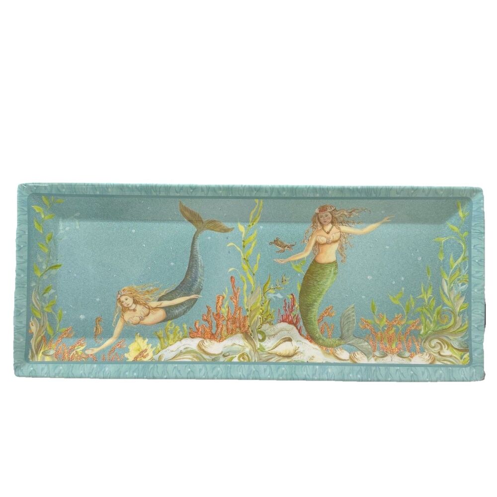 Vintage Certified International Kate Mcrostie Melamine Mermaid Set 13 Pcs. - Picture 2 of 16